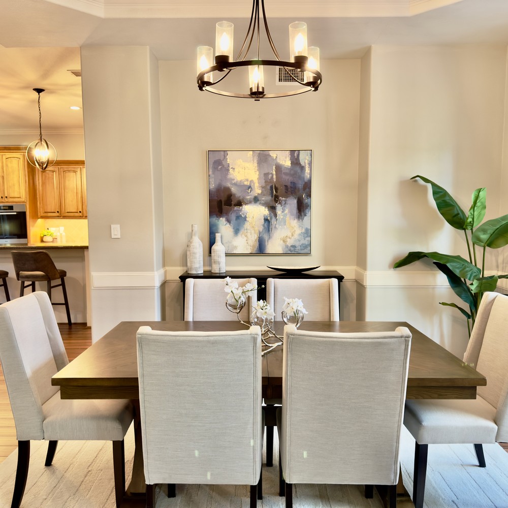Vacant home staging of the dining room in Spring, TX.